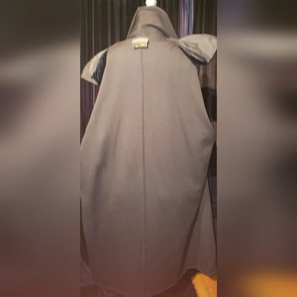 Vtg. Donna Karan 100% pure double sided wool knit shoulder pads cardigan coat L - Picture 13 of 16